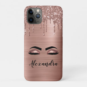 Case-Mate iPhone Case Rose Gold Glitter Sparkle Eyelashes Monogram