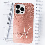 Coque Case-Mate iPhone Rose Gold Jolie fille Parties scintillant argent b<br><div class="desc">Personnalisez facilement ce design branché de boîtier de téléphone chic avec une jolie parties scintillant brillante en argent sur un arrière - plan métallique brossé en or rose.</div>