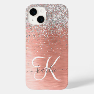 Coque Case-Mate iPhone Rose Gold Jolie fille Parties scintillant argent b