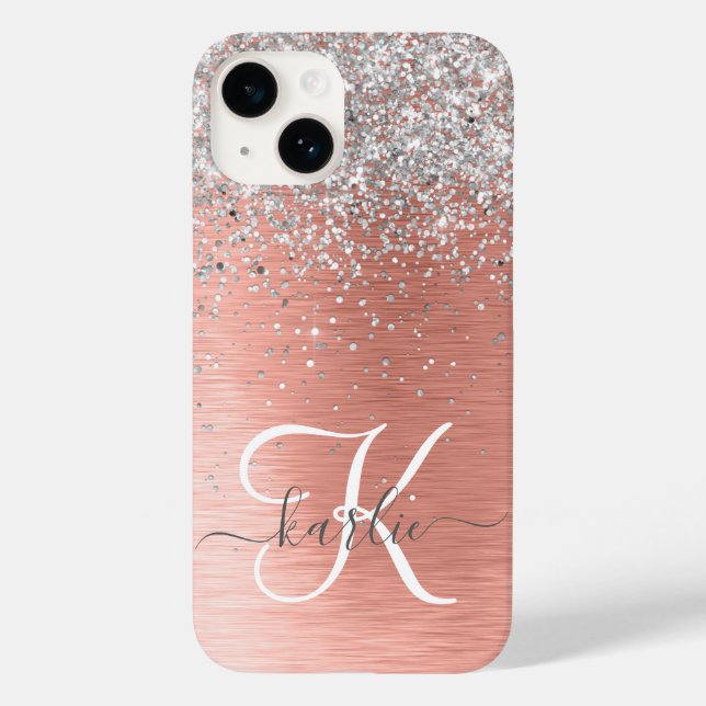 Coques Case-Mate iPhone Rose Gold Jolie fille Parties scintillant argent b (Verso)