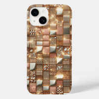 Rose Gold Luxe et Mosaïque Géométrique de Diamants