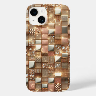 Coque Case-Mate iPhone Rose Gold Luxe et Mosaïque Géométrique de Diamants