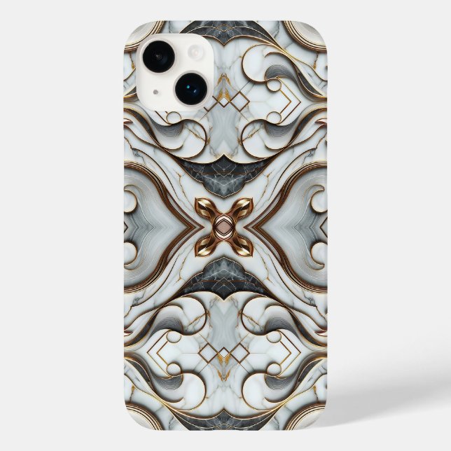 Coques Case-Mate iPhone Rose Gold Marbre Blanc Luxueux Glamour (Verso)