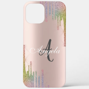 Case-Mate iPhone Case Rose Gold Moderne Gouttes de Paillettes Arc-en-Cie