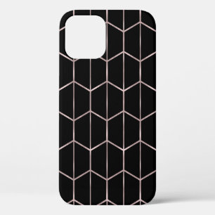Case-Mate iPhone Case Rose Gold & Noir Chic Hexagone Géométrique Glam