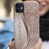 Rose Gold Nom manuscrit Parties scintillant Sparkl