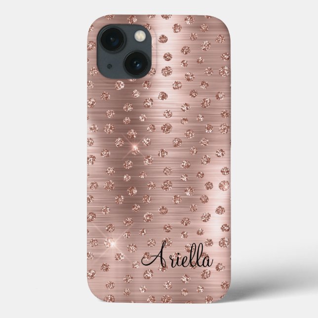 Coques Case-Mate iPhone Rose Gold Pailleté Brillant Glamour (Verso)