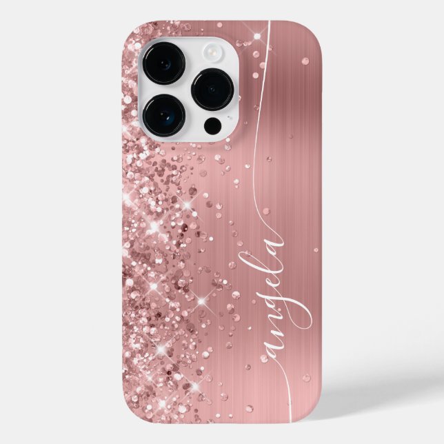 Coques Case-Mate iPhone Rose Gold Pailleté Glam Signature (Verso)