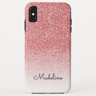 Case-Mate iPhone Case Rose Gold Parties scintillant Ombre Black Script N