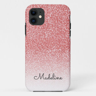 Case-Mate iPhone Case Rose Gold Parties scintillant Ombre Black Script N
