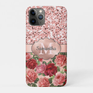 Case-Mate iPhone Case Rose Gold Parties scintillant Rose Vintage Floral