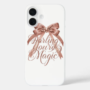Coque Pour iPhone 16 Rose Gold Script Inspirationnel avec Ruban