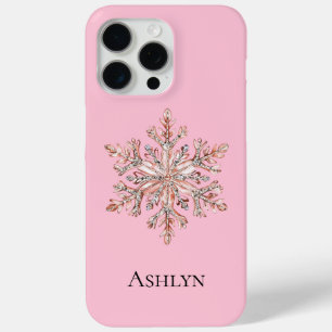 Coque Case-Mate iPhone Rose Gold Snowflake Nom de Noël