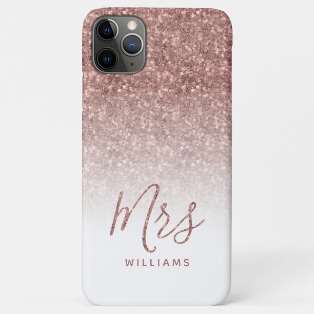 Coques Case-Mate iPhone Rose Gold Sparkle Parties scintillant personnalisé (Dos)