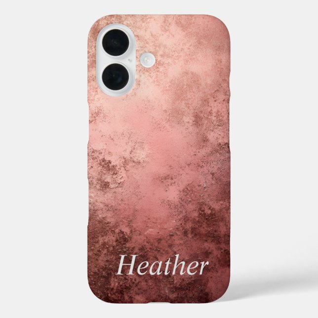 Coques Case-Mate iPhone Rose Gold Textured Background  (Verso)