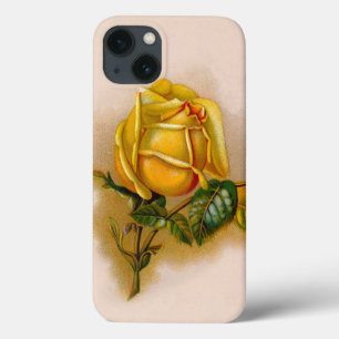 Coques Pour iPhone Rose jaune Antique Vintage Imprimer Art