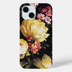 Coque Case-Mate iPhone Rose jaune sur noir