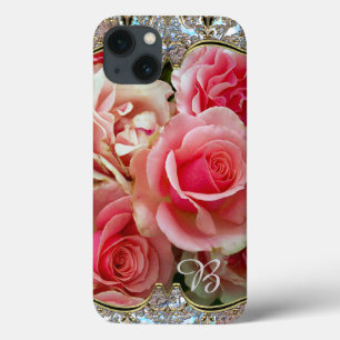 iPhone 13 Case Rose Juxtapose extra Protection Monogramme