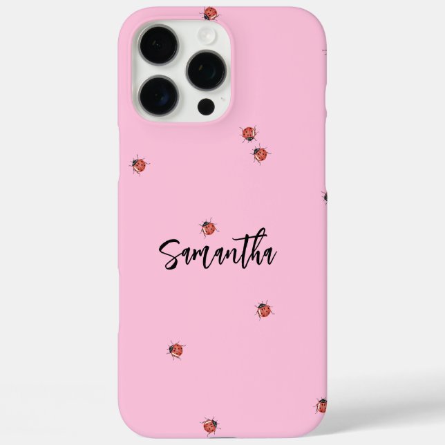 Coques Case-Mate iPhone Rose Ladybug (Verso)