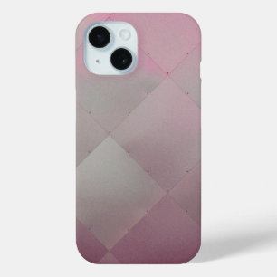Coque Pour iPhone 15 Rose métallique À damiers moderne brillant
