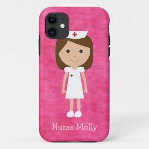 Coque Case-Mate Pour iPhone Rose mignon d'infirmière de bande dessinée