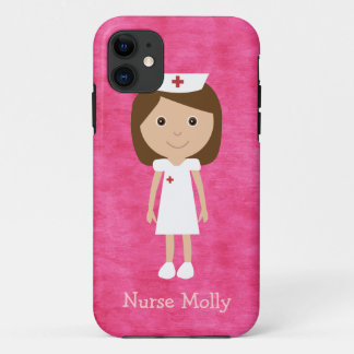 Coque Case-Mate Pour iPhone Rose mignon d'infirmière de bande dessinée