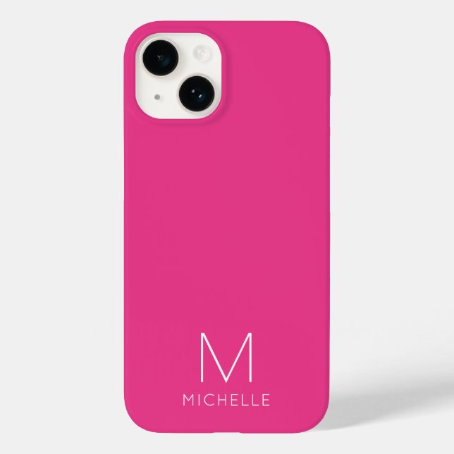 Coques Case-Mate iPhone Rose Modèle moderne Créez votre propre monogramme (Verso)