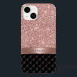 Coque Case-Mate iPhone Rose moderne Gold Parties scintillant Black Luxe N<br><div class="desc">Rose moderne Gold Parties scintillant Black Luxury Custom Name coque iphone.</div>