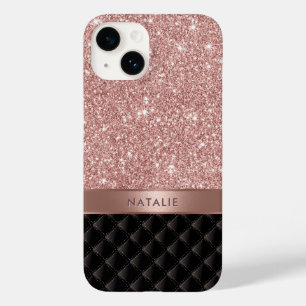 Coque Case-Mate iPhone Rose moderne Gold Parties scintillant Black Luxe N