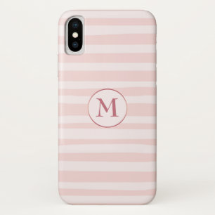 Case-Mate iPhone Case Rose Monogramme de rayures rose vif Personnalisé
