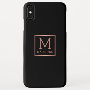 Case-Mate iPhone Case Rose noir Monogramme or élégant