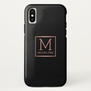 Case-Mate iPhone Case Rose noir Monogramme or élégant