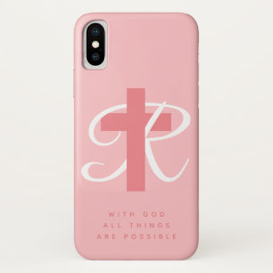 Case-Mate iPhone Case Rose nommé croisé religieux élégant de corail de