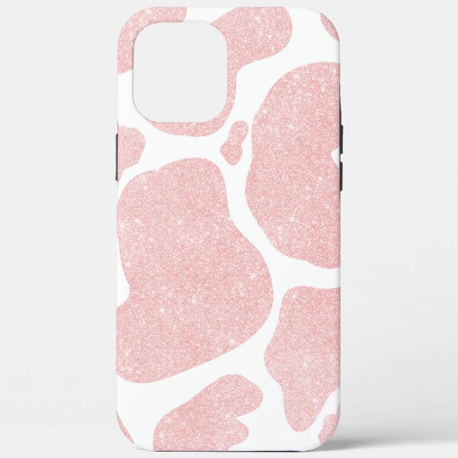 Coques Case-Mate iPhone Rose Or blanc Grandes taches de vache Motif animal (Verso)