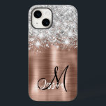 Coque Case-Mate iPhone Rose or brossé métal brossé Parties scintillant ar<br><div class="desc">Joli or Rose brossé métal argent faux parties scintillant monogramme I-Phone boîtier de luxe de parties scintillant moderne Chic girly shimmer rose or brossé métal argent parties scintillant. Belle couverture moderne et cool pour les filles qui aiment les designs brillants et classe. Montrez votre style personnel, regardez à la mode,...</div>