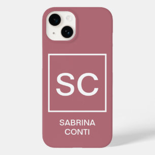 Coque Case-Mate iPhone Rose or couleur professionnelle simple nom monogra