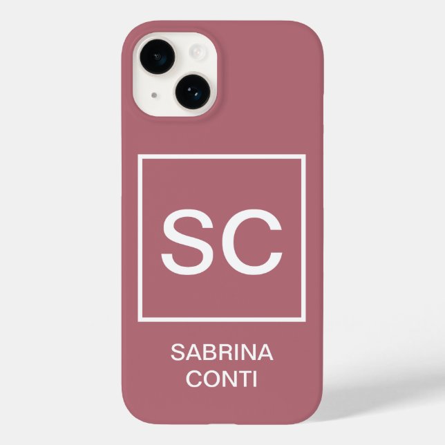 Coques Case-Mate iPhone Rose or couleur professionnelle simple nom monogra (Verso)