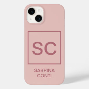 Coque Case-Mate iPhone Rose or couleur professionnelle simple nom monogra