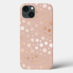 Case-Mate iPhone Case Rose-or et beige points motif