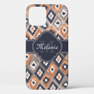 Case-Mate iPhone Case Rose or rose Ikat Motif marine Monogramme