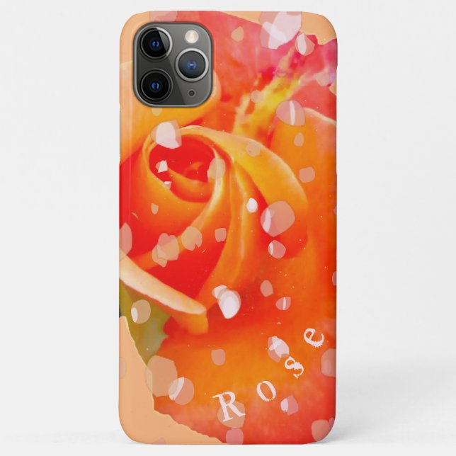 Coques Case-Mate iPhone Rose orange avec pétales et votre nom (Dos)