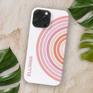 Coque Case-Mate iPhone Rose orange violet personnalisé rayures Midcentury