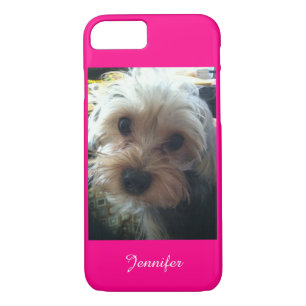 Coque iPhone 8/7 Rose ou CHOISISSEZ VOTRE COULEUR Adorable Yorkie,