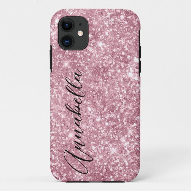 Coques Case-Mate iPhone Rose Pailleté Glamour (Dos)