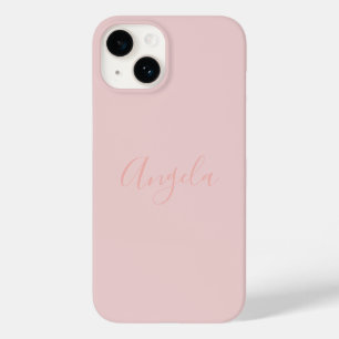 Coque Case-Mate iPhone Rose Pâle avec Nom iPhone 14