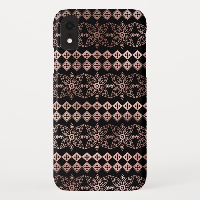 Coques Case-Mate iPhone Rose pâle - Rose or Boho main tiré Motif (Dos)
