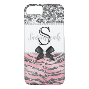 Case-Mate iPhone Case Rose Parties scintillant argent Élégant Ballotin