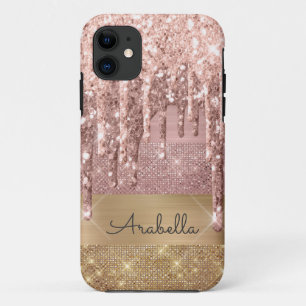 Case-Mate iPhone Case Rose Parties scintillant or Rose Gold et Gold Str