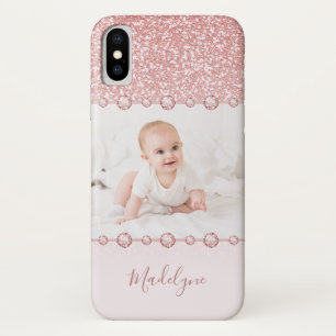 Case-Mate iPhone Case Rose Parties scintillant rose Rhinestone Nom Photo