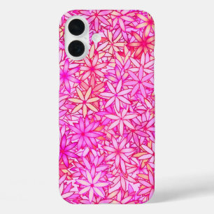 Coque Pour iPhone 16 Plus rose, pêche, orchidée et fleurs de corail